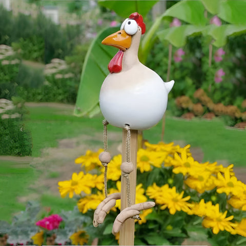 BirdVision - Grote ogen kippenbeeldje voor tuin