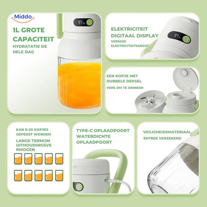 JuiceX Draadloze Blender | Draagbare Fruitpers voor Gezonde Sappen