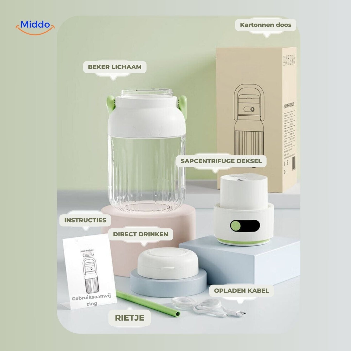 JuiceX Draadloze Blender | Draagbare Fruitpers voor Gezonde Sappen