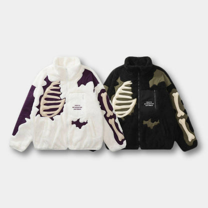 Unisex Skeleton Fleece Jacket – Unieke Streetwear voor een Stoere Look