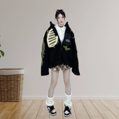 Unisex Skeleton Fleece Jacket – Unieke Streetwear voor een Stoere Look