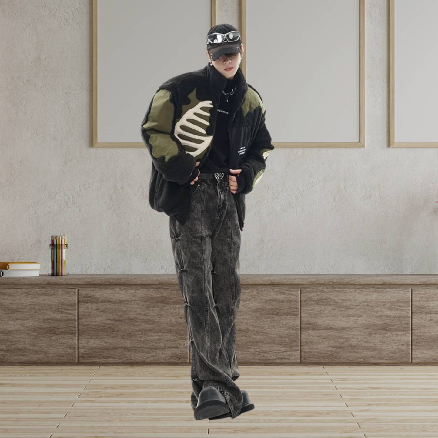 Unisex Skeleton Fleece Jacket – Unieke Streetwear voor een Stoere Look