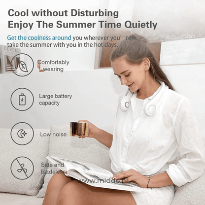 NekFan- Draagbare Oplaadbare Nekventilator voor Directe Verkoeling!