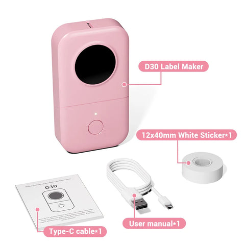 Draagbare Bluetooth Labelprinter (Oplaadbaar, Sticker- & Labelmaker, iOS & Android, Voor Thuis, Kantoor & School)