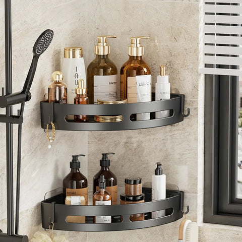Zelfklevende Douche Houder (Geen Boren, Waterbestendig, Opbergplank voor Shampoo & Badkamerbenodigdheden)