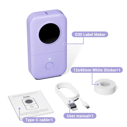 Draagbare Bluetooth Labelprinter (Oplaadbaar, Sticker- & Labelmaker, iOS & Android, Voor Thuis, Kantoor & School)