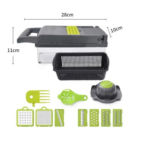 Multifunctionele Groentesnijder (Dicer, Rasp & Hakmolen, Roestvrijstaal, Keukenhulp)