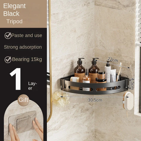Zelfklevende Douche Houder (Geen Boren, Waterbestendig, Opbergplank voor Shampoo & Badkamerbenodigdheden)