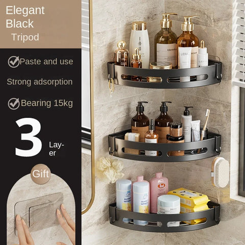 Zelfklevende Douche Houder (Geen Boren, Waterbestendig, Opbergplank voor Shampoo & Badkamerbenodigdheden)