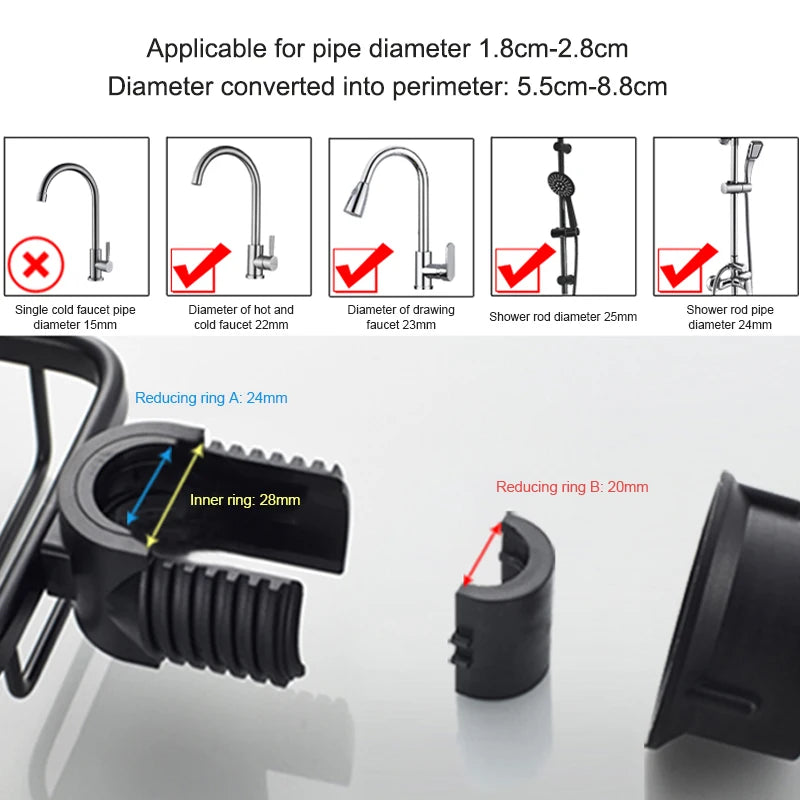 Zelfklevend Kraan Opbergrek (Waterbestendig, Ruimtebesparend, Voor Zeep, Spons & Badkamerbenodigdheden)