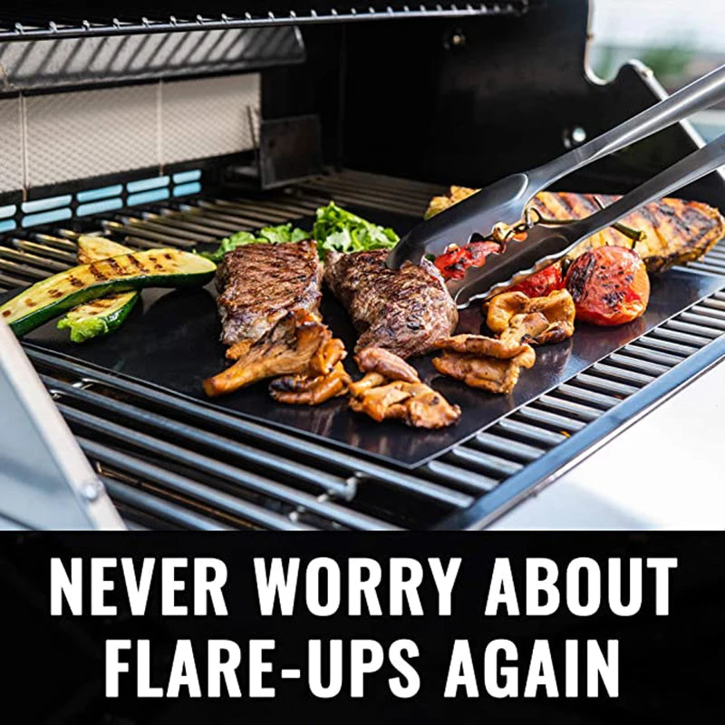 Hittebestendige Non-Stick Herbruikbare BBQ Grillmat (60x40 cm) voor Barbecue & Oven