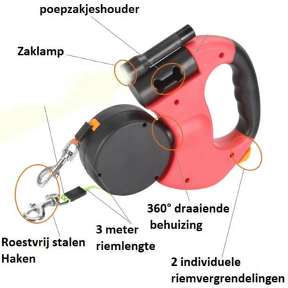 DuoLeash™ – 2-in-1 Hondenriem met Licht