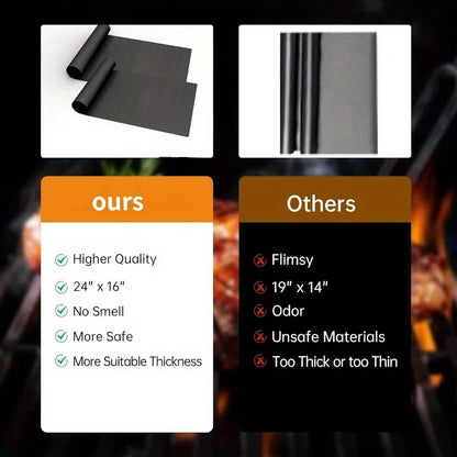 Hittebestendige Non-Stick Oven Matten (Set van 2) voor Oven, BBQ & Grill