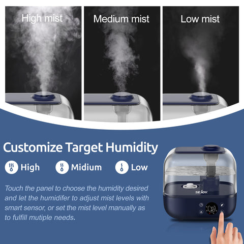 Sejoy Luchtbevochtiger (Aromatherapie, Humidifier, Grote Capaciteit, Voor Slaapkamer & Woonkamer)