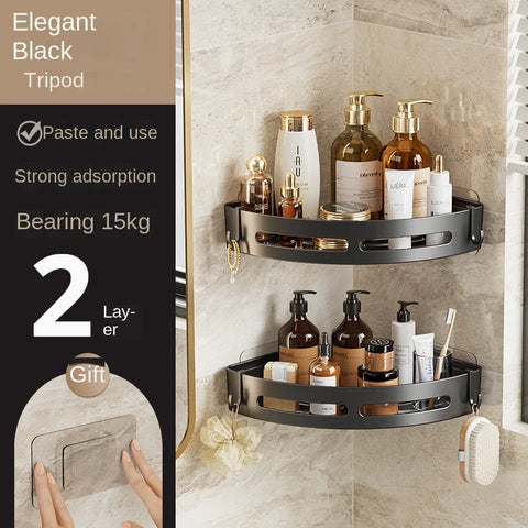 Zelfklevende Douche Houder (Geen Boren, Waterbestendig, Opbergplank voor Shampoo & Badkamerbenodigdheden)