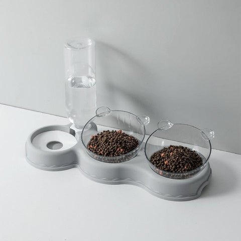 3-in-1 Voerbak Kat & Hond met Waterreservoir – Voor Droogvoer, Natvoer & Drinkwater