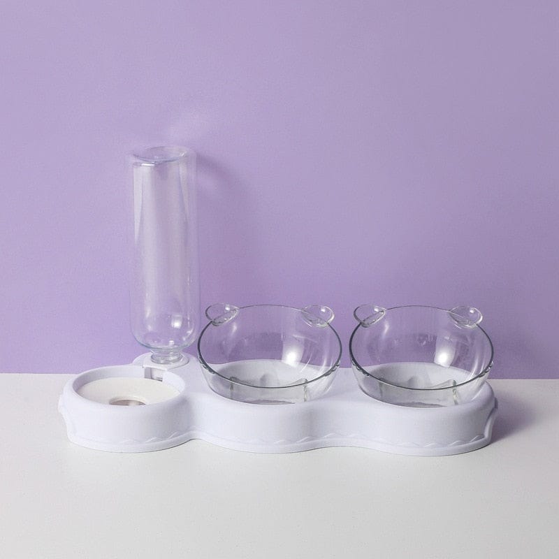 3-in-1 Voerbak Kat & Hond met Waterreservoir – Voor Droogvoer, Natvoer & Drinkwater