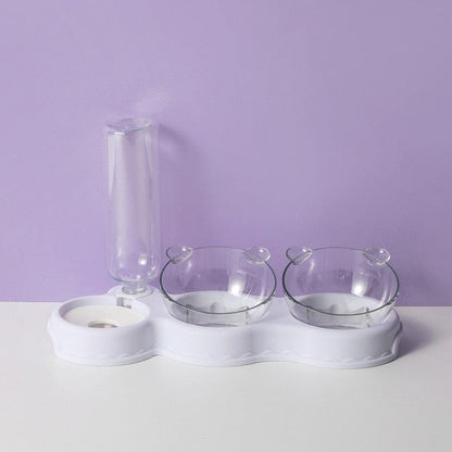 3-in-1 Voerbak Kat & Hond met Waterreservoir – Voor Droogvoer, Natvoer & Drinkwater