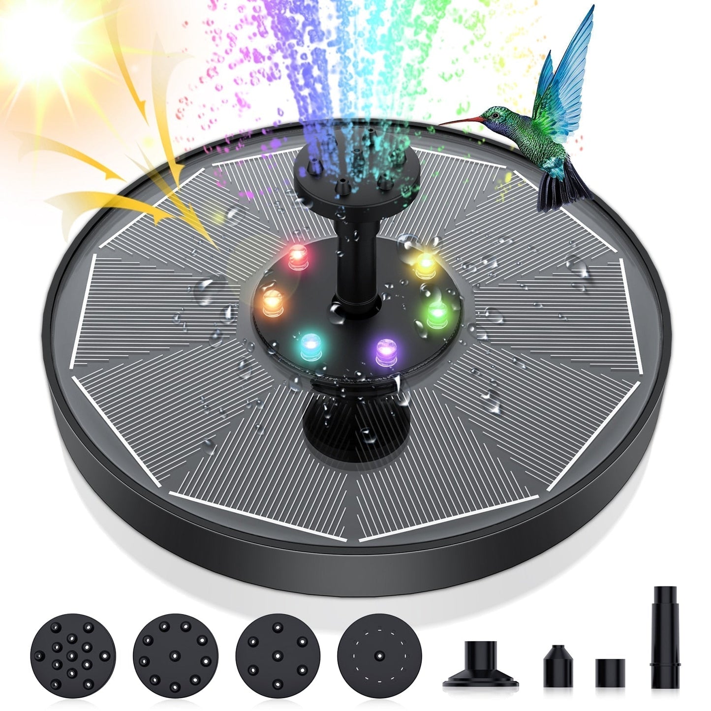 AquaHarmony | LED op Zonnen Energie, Water Fontein