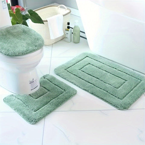 3-delige Ultrafijne Vezel Badkamer Tapijt Set – Sneldrogend en Absorberend