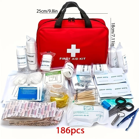 EHBO Kit - 309 Stuks, Draagbaar, Multifunctioneel, Geschikt voor Auto, Outdoor, Kantoor & Thuis)
