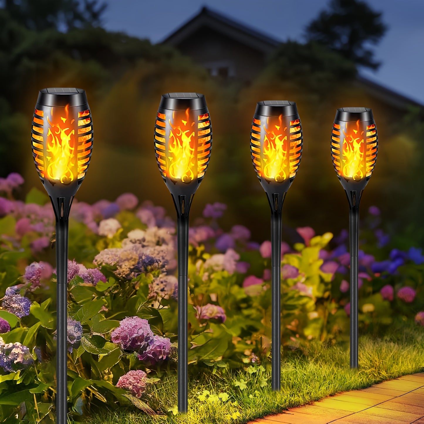 Solar Tuinverlichting met Flikkerende Vlam (Set van 4, 8 of 12 Stuks)