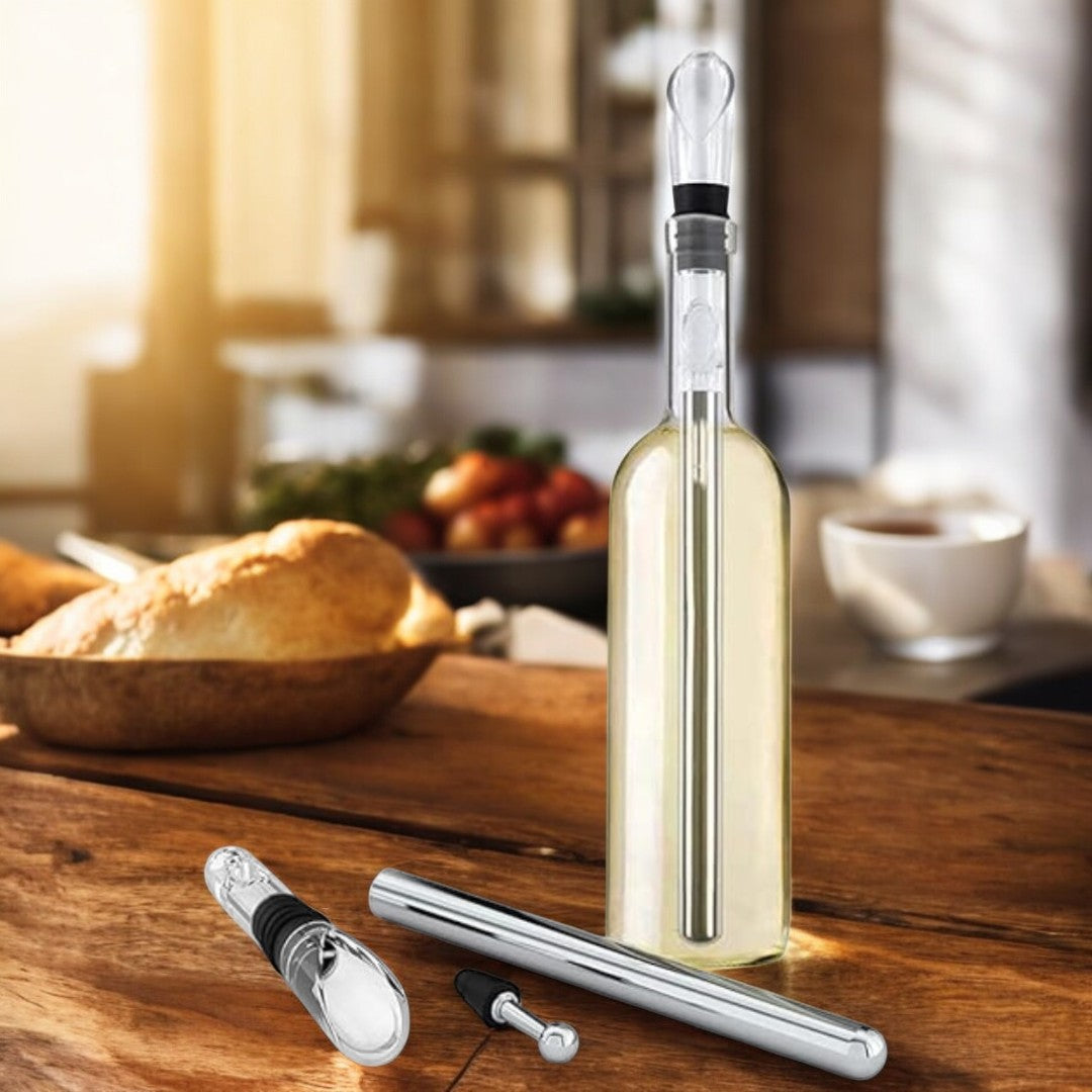 ChilledPour | 4-in-1 Wijnkoeler – Wijnschenker, Stopper & Koelstick