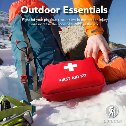 EHBO Kit - 309 Stuks, Draagbaar, Multifunctioneel, Geschikt voor Auto, Outdoor, Kantoor & Thuis)