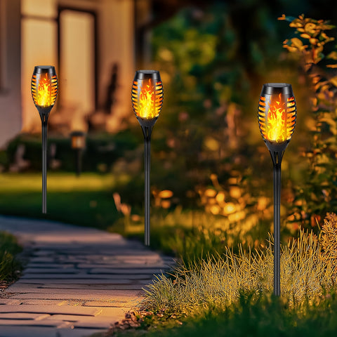 Solar Tuinverlichting met Flikkerende Vlam (Set van 4, 8 of 12 Stuks)