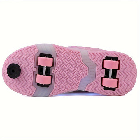 Lichtgevende Rolschaats Sneakers met Vleugels – USB Oplaadbaar voor Meisjes en Tieners