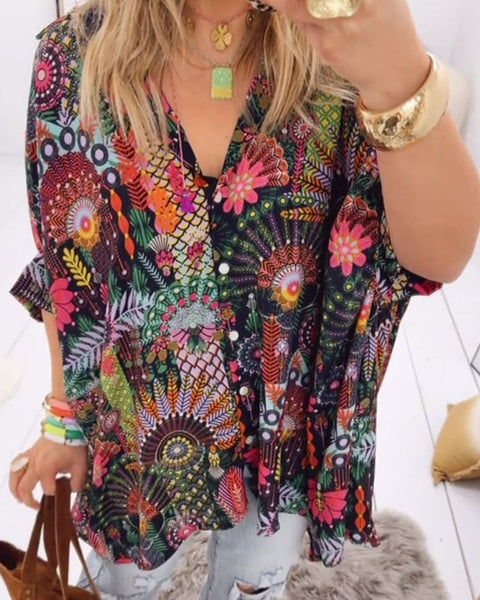 Blouse Los Mode Bedrukt