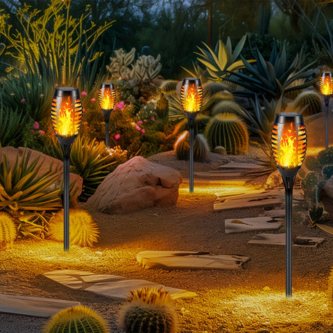Solar Tuinverlichting met Flikkerende Vlam (Set van 4, 8 of 12 Stuks)