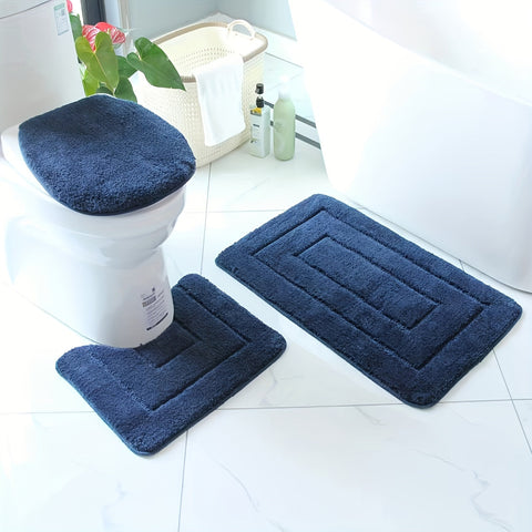 3-delige Ultrafijne Vezel Badkamer Tapijt Set – Sneldrogend en Absorberend
