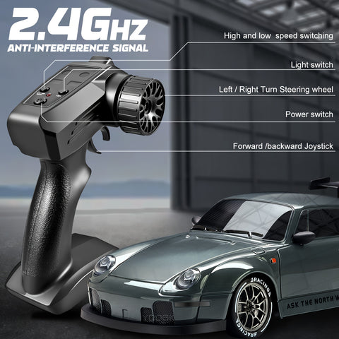 RC Drift Auto – 4WD, Draadloos, USB Oplaadbaar, LED Verlichting, Snel & Wendbaar
