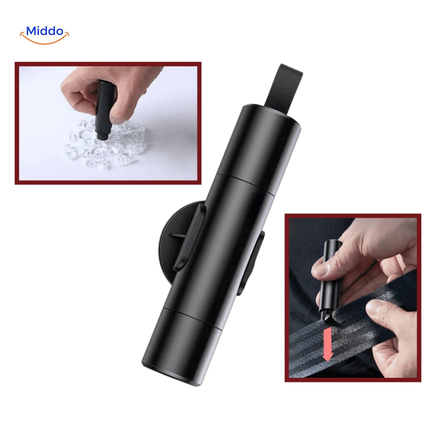 Safekey| Noodhulp 2-in-1 Veiligheidsgereedschap met Ruitenbreker en Gordelsnijder - 1+1 GRATIS