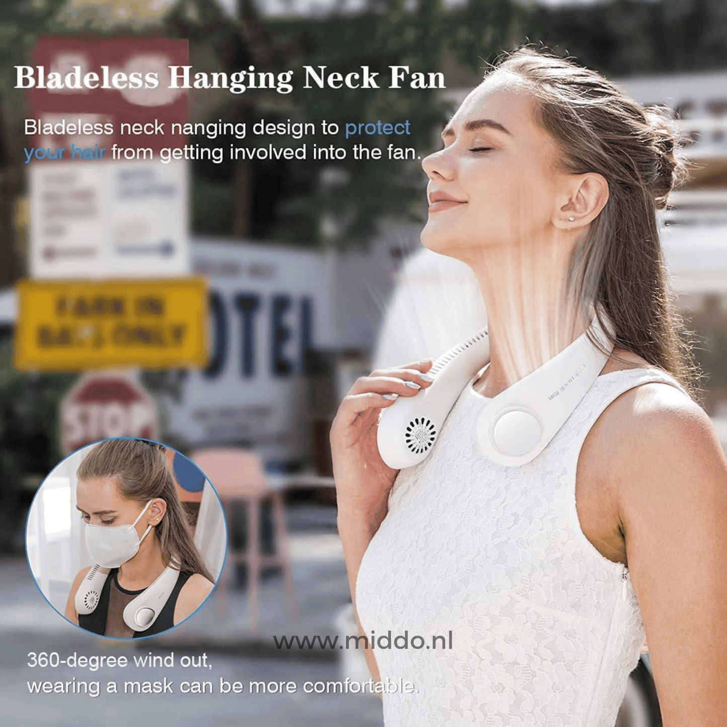 NekFan- Draagbare Oplaadbare Nekventilator voor Directe Verkoeling!