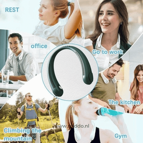 NekFan- Draagbare Oplaadbare Nekventilator voor Directe Verkoeling!