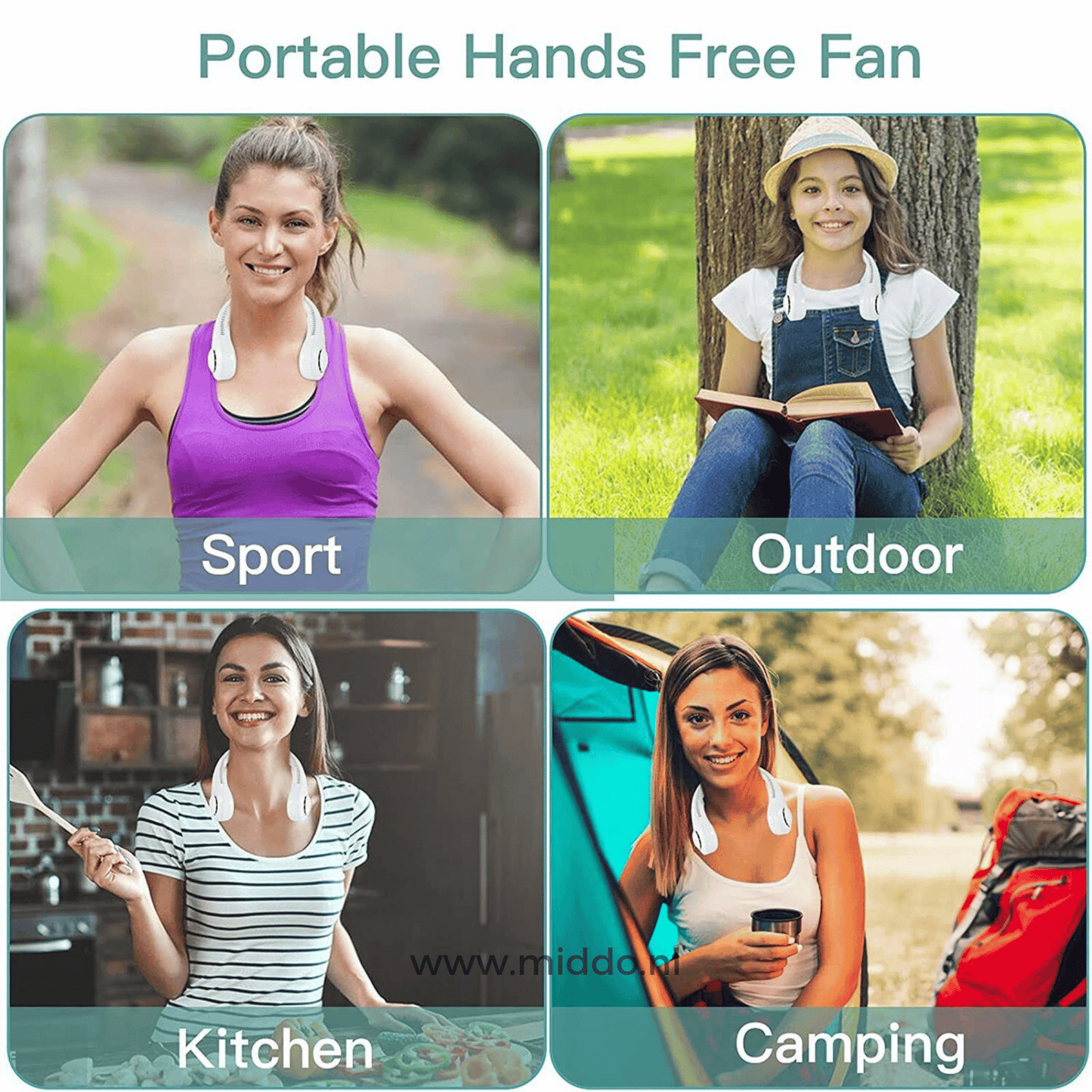 NekFan- Draagbare Oplaadbare Nekventilator voor Directe Verkoeling!